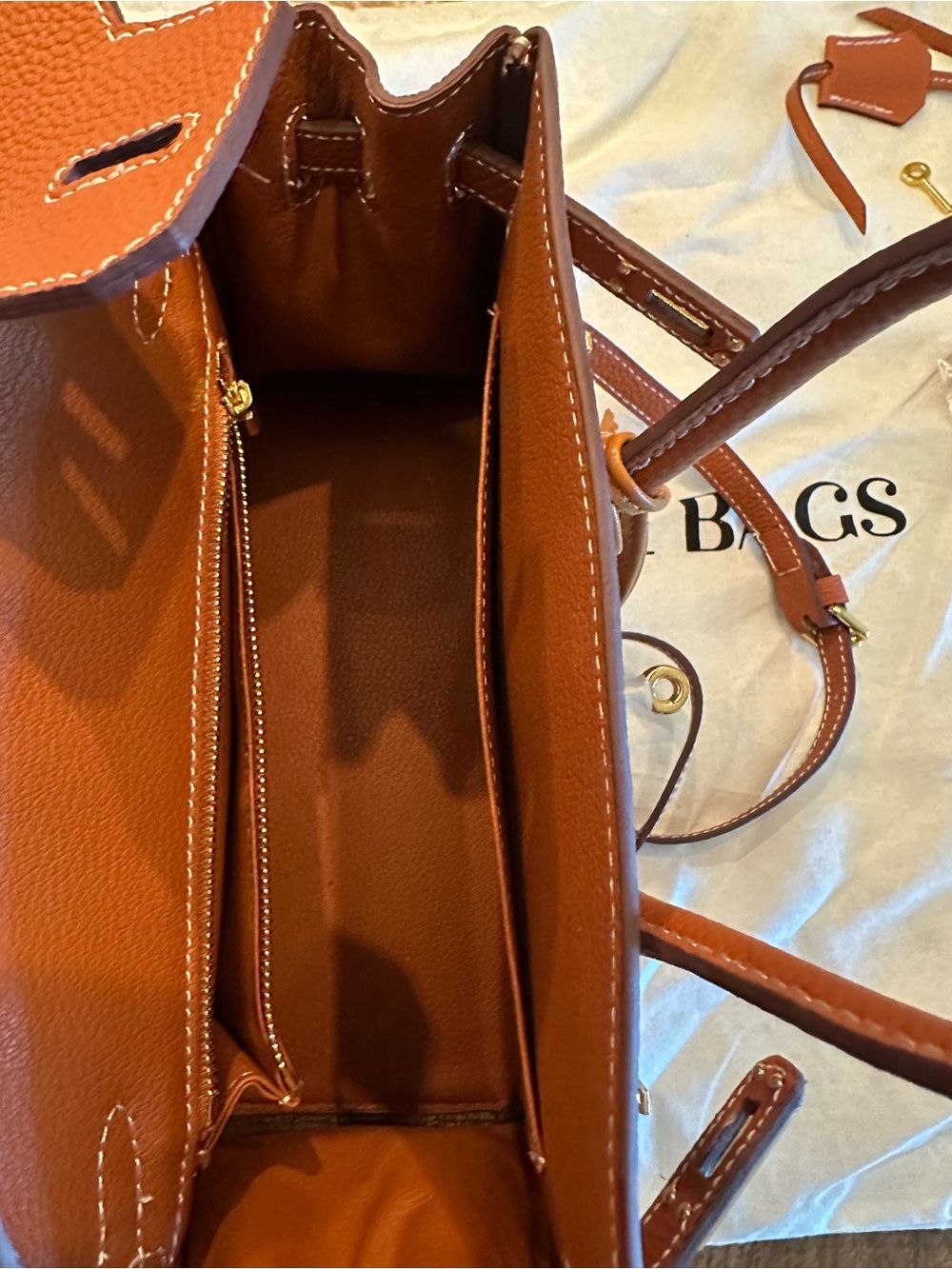 Mille Gabrielle Leather Tote Bag — Brown - Picture 5 of 5